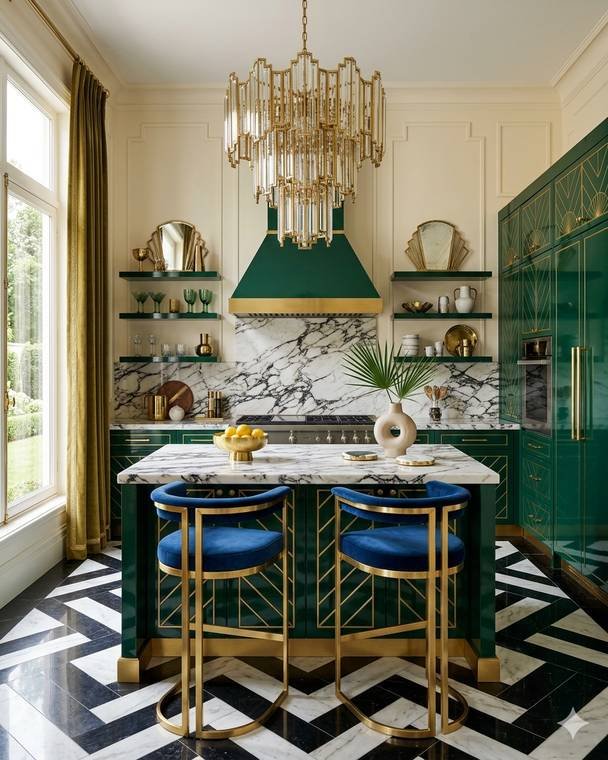 Art Deco style kitchen design study