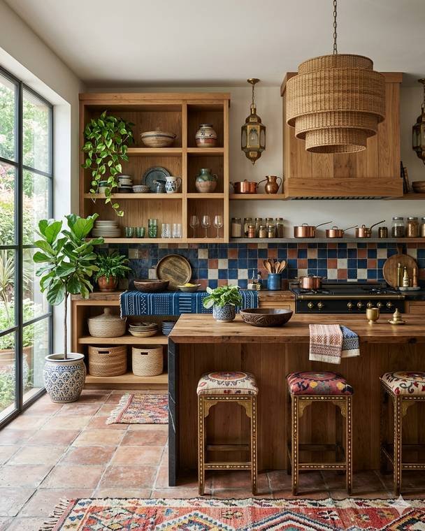 Boho style kitchen design study