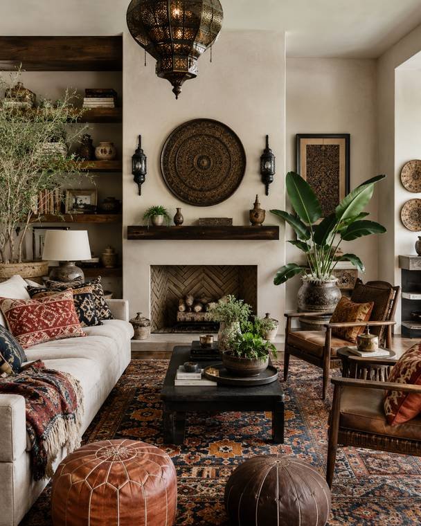 Boho style living room design study