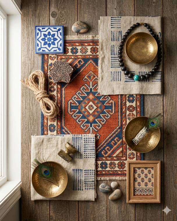 Boho style materials design study