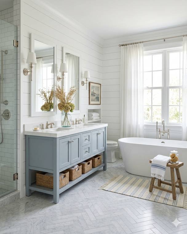 Coastal style bathroom design study