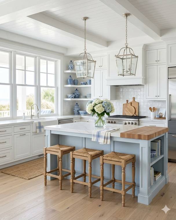 Coastal style kitchen design study