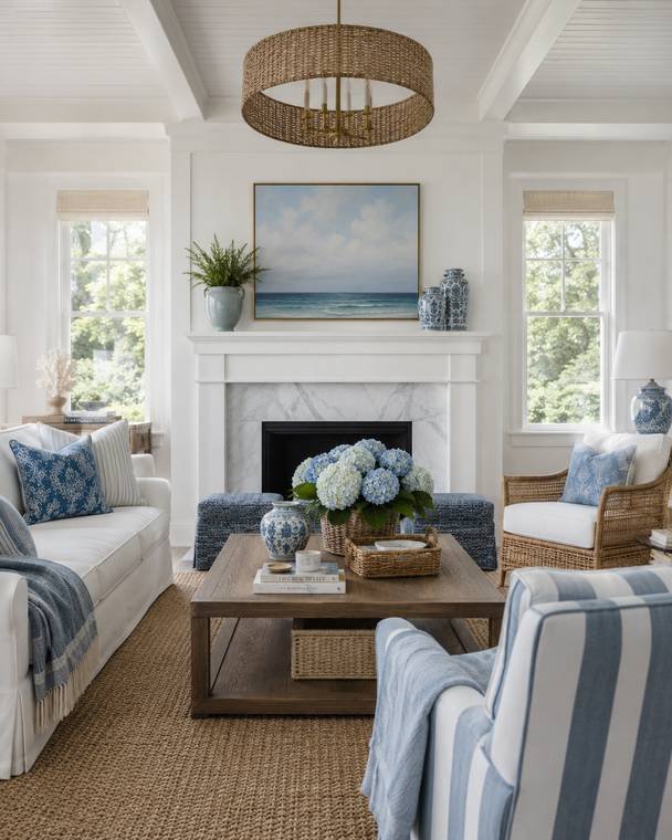 Coastal style living room design study