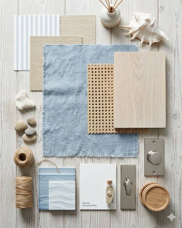 Coastal style materials design study