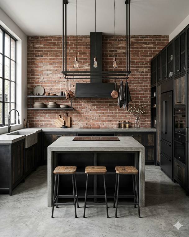 Industrial style kitchen design study