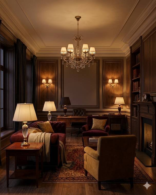 Traditional style living room design study
